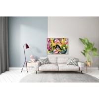 Vente en gros de peintures abstraites faites à la main pour décoration de salon, œuvres d'art mural, toile peinte à la main d'hôtel, peinture à l'huile