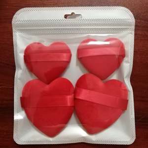 Borlas de Maquillaje Hexue Lavables de Terciopelo, en Forma de Corazón, Blancas y Negras, para Maquillaje Facial - Product Image 3