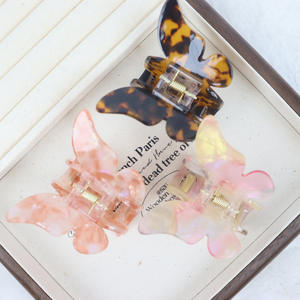A granel Big Wave Wings Designer Sweet Women Girls Medium Hair Clamp Accesorios Catch Multi Color Acetato Pink Butterfly Hair Claw - Product Image 3