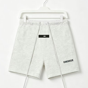 Pantaloncini da uomo <span class=keywords><strong>Fear</strong></span> of God Essentiel 1977 in cotone con logo, vita media, in tessuto a maglia, tinta unita, ricamo 3D, asciugatura rapida - Product Image 1
