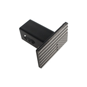 Black Works Racing Trailer Hitch <b>Dust</b> Plug 3D Embossed Logo Square Opening Protective <b>Cap</b> Steel FPH-1002-BK - Product Image 3