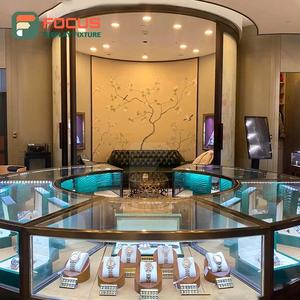 Luxury Wooden Jewelry Counter Glass Display Cabinet LED Light High End Modern Jewelry Showcase Premium Display - Product Image 5