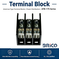 Bloc de distribution de puissance de type américain série ATB-175, 600V 175A, conforme aux normes UL/CUL, CQC, RoHS pour armoire de commande électrique