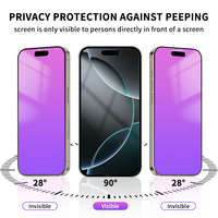 Protection d'écran anti-espion anti-explosion colorée mate ultra-fine en verre trempé imperméable pour téléphone portable 2.5D/3D