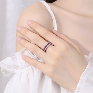 แหวนเซอร์คอนประดับอัญมณีหรูหราอัญมณีเต็มวงทันสมัย - Product Image 4