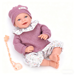Poupée Reborn <span class=keywords><strong>Kiki</strong></span> de 18 pouces avec 12 sons, poupée bébé en vinyle souple avec chaîne de sucette, cadeau d'anniversaire parfait - Product Image 1
