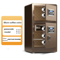 Großhandel 80cm Elektronisches Digitales Schloss Diebstahlsicherer Safe mit Schlüsselschloss Kaltgewalzter Stahl Schwarz/Kaffeebraun