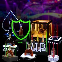 Présentoir à vin en plastique acrylique LED siège de lumière de vin lumineux porte-bouteille de Champagne Glorifier