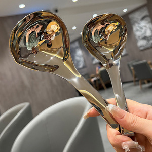 Cucharón para sopa de acero inoxidable 304, cabeza grande y profunda con gancho para servir en ollas calientes de cocina - Product Image 4