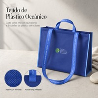 Sac fourre-tout personnalisé en plastique recyclé issu de l'océan, sac de courses réutilisable grande capacité avec poignée renforcée pour l'épicerie et les supermarchés
