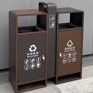 Contenedor de basura rectangular de metal para clasificación y reciclaje para áreas públicas, calles y uso residencial. - Product Image 1