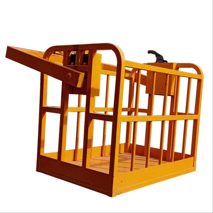 Elevador de pluma de grúa Manbasket para enganchar en una grúa 360 góndola giratoria elevador de aire plataforma de cuna de trabajo hombre Cesta de acero de trabajo