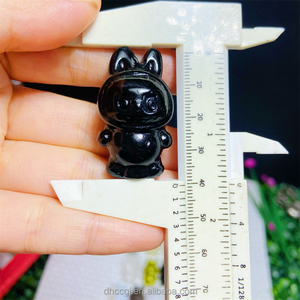 Nuovo arrivo 4cm Mini formato cristallo di ossidiana coniglio artigianale chiaro <span class=keywords><strong>quarzo</strong></span> coniglio Mix materiali per la decorazione - Product Image 6