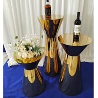 Table Ronde à Gâteau en Acier Inoxydable Doré pour Décoration d'Événements de Mariage - Prix d'Usine