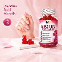 Fournisseur direct d'usine, gommes à mâcher à la biotine à la fraise sans OGM, sans gluten, pour la peau et les ongles