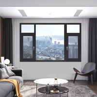 Fenêtres et portes à battants en aluminium haute résistance, résistantes au vent, avec double vitrage personnalisé