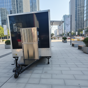 Remorque de restauration rapide BBQ, cuisine mobile de vente ambulante, burger, pizza, hot-dog, glace, café, <span class=keywords><strong>bar</strong></span>, remorquable, résistant à la rouille, 4 roues pour - Product Image 2