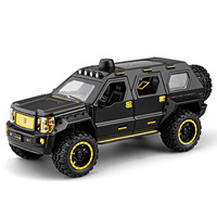 RSVRA Modèle de voiture en alliage/métal moulé sous pression 1:24 George Patton, intérieur détaillé robuste, absorption des chocs, portes ouvrables, son et lumières, cadeau