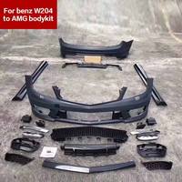 Baru 2011-2014 W204 Skirt Samping Bumper Depan/Belakang Berkualitas Tinggi Mercedes-Benz C-CLASS (W204) Refit Upgrade C63 Full Bodykit RYAO