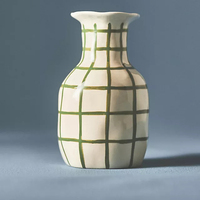 Nouveau personnalisé haut luxe maison ornement blanc noir Vase mariage minimaliste centres de table en céramique Vases à fleurs pour la décoration