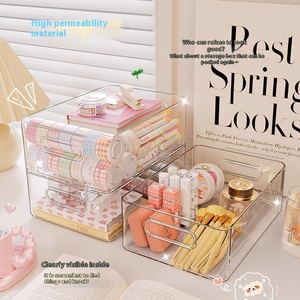 Caja de almacenamiento de escritorio de acrílico transparente, cesta de plástico PP para aperitivos, productos para el cuidado de la piel, mesa, estante de cosméticos, <span class=keywords><strong>despensa</strong></span> - Product Image 5