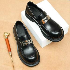 Nouvelles Chaussures Habillées en Cuir à Bout Rond pour Hommes, Style Automne-Hiver, Formelles et Élégantes, à Lacets, Idéales pour Mariages, Confort Pieds Nus - Product Image 3