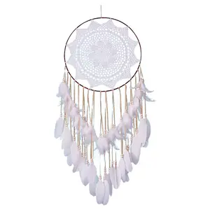 wholesale large dream catcher handmade indian wedding decoration Boho dream catcher with feather