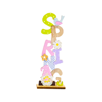 Décoration de table rustique en bois avec lettres pour Pâques et le printemps - Lapin festif pour événements, fêtes et décoration intérieure - Vente directe usine
