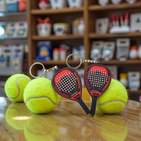 Porte-clés PVC personnalisé 2025 pour joueur de tennis professionnel, design luxueux et compact, raquette de padel, sécurité, étanche