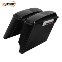 Sacoches de moto avec couvercles d'enceintes 6"x9" et loquets chromés compatibles avec Harley Touring Road Glide Street Glide 1993-2013