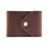Dompet Kartu Kulit Crazy Horse Multiwarna dengan Logo Merek Kustom, Tempat Kartu Kredit Kulit Sapi Asli, Tempat Kartu Identitas