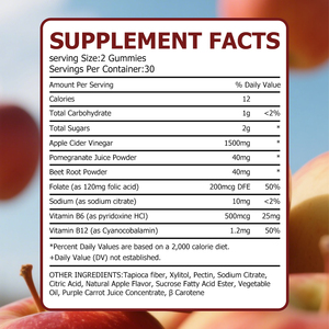 Gomitas de Vitaminas de Envío Rápido, Suplemento Dietético, Aumenta la Energía, Controla el Antojos de Comer, Sin Azúcar, 1500mg, Keto ACV - Product Image 2