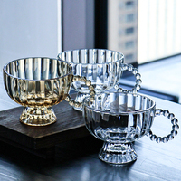 Tasses à café en gros – Prix usine moderne – Verres à thé ambrés avec poignée pour la maison, le bar ou les mariages