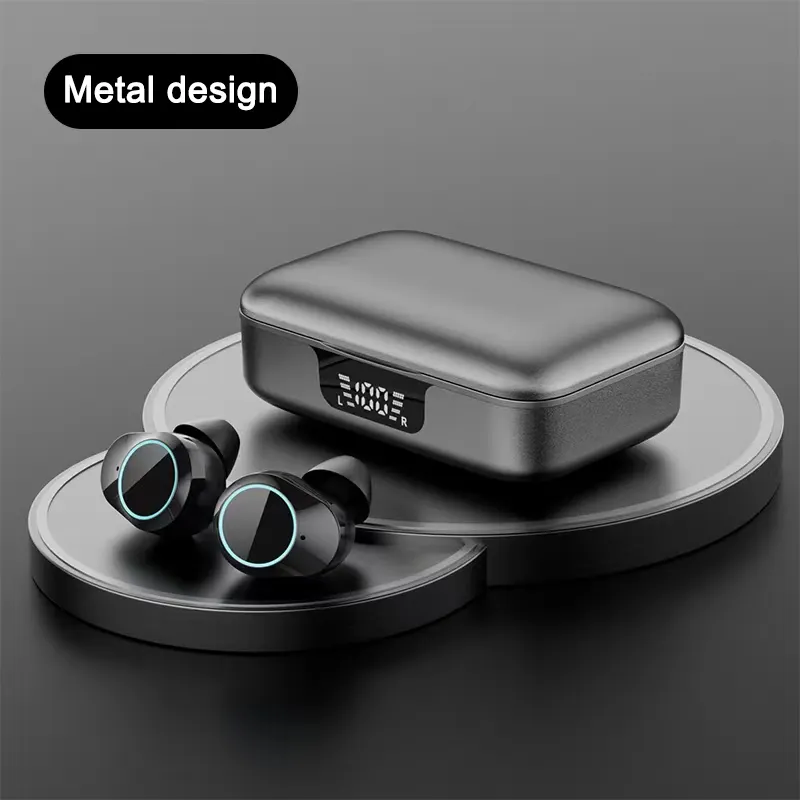 G02 Pro Metal TWS Earbuds Wireless with 3350mAh Power Bank Audifonos Inalambricos IPX7 Waterproof Type c Earphone LED Display