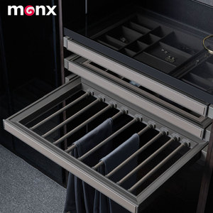 Cesta para Pantalones Tipo Cajón de Cuero, <span class=keywords><strong>Organizador</strong></span> Multifuncional para <span class=keywords><strong>Armario</strong></span> y Guardarropa - Product Image 1