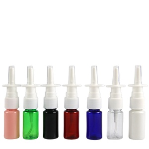 โรงงานขายส่งขวดสเปรย์พลาสติก PET สีฟรอสต์ สีเหลืองอำพัน สีขาว สีชมพู สีเขียว แบบไหล่เรียบ ขนาด 10 มล. สำหรับบรรจุยา - Product Image 1