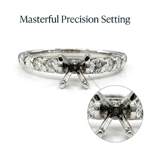 Bague de fiançailles intemporelle en or blanc massif 18 carats avec diamant naturel 0,50 ct, monture classique à 4 griffes partagées, fournisseur fiable - Product Image 2