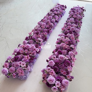 MSFAME Runner Floreale 5D di Alta Qualità da Matrimonio Effetto Realistico con <span class=keywords><strong>Fiori</strong></span> di Campo <span class=keywords><strong>Lilla</strong></span> e <span class=keywords><strong>Viola</strong></span> - Product Image 6