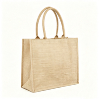 Sac à main en jute écologique grande capacité avec bandoulière, sac de voyage de plage pliable imperméable de qualité supérieure pour femme avec poignée en coton, taille moyenne