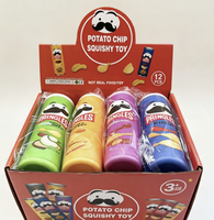 Jouet anti-stress en PU à rebond lent, en forme de boîte de chips Pringles miniature, emballé en sac en filet, le plus vendu, pour tous