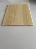 Panel de techo de PVC con efecto de madera, 250mm de ancho, 300mm de ancho para decoración interior, sistema de instalación de lengüeta y ranura