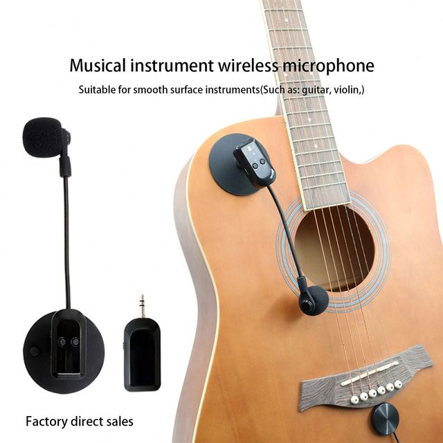 2.4G Wireless Instrument Microphone Receiver with Detachable Suction Cup for Guitar Violin Cello Accordion Speakers Voice Amp