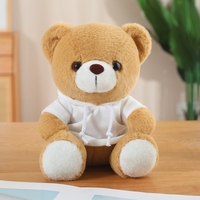 Ours en peluche certifié en usine sweat à capuche personnalisé OEM chemises de sublimation vierge Super doux en peluche PP coton rempli jouets cadeaux