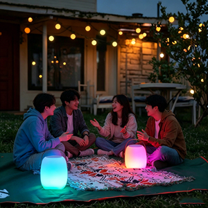Rechargeable Wireless Speaker <strong>Light</strong> Lamp Remote Controlled Dimmable LED Music Lamp Portable Voice Control <strong>Table</strong> <strong>Light</strong> - Product Image 4