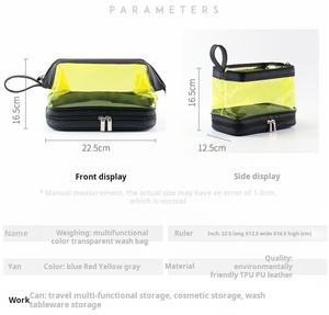 Neceser de viaje transparente con compartimentos separados, bolsa de almacenamiento de maquillaje impermeable, organizador de cosméticos portátil para mujer - Product Image 6