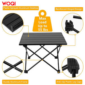 โต๊ะพับพกพา Woqi สำหรับใช้งานกลางแจ้ง โครงเหล็ก ดีไซน์มินิมอล มีขนาดเล็ก กลาง ใหญ่ เหมาะสำหรับตั้งแคมป์ สวน และชายหาด - Product Image 3