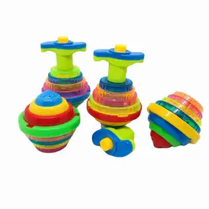 LED Rainbow Light Kreisel Spielzeug mit Musik Hand druck rotierend Einfaches klassisches Spielzeug Bunter Effekt Rotierendes Gyro Spielzeug Kinder