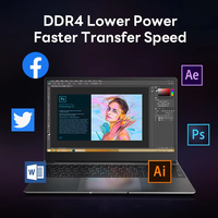 Ordinateur portable RS 15.6 pouces 16GB 512GB SSD Windows 10 11 Notebook Intel Celeron N5095 Office Computer Backlit Fingerprint WiFI Camera BT