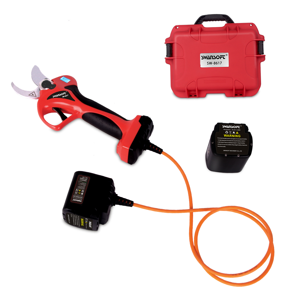 Садовые электрические ножницы для обрезки SWANSOFT, секатор с защитой пальцев, может использоваться с удлинителем
