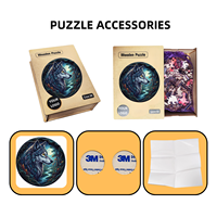Puzzle en bois personnalisé et difficile sur le thème du renard avec motifs recto-verso pour exercices cérébraux avancés et amateurs